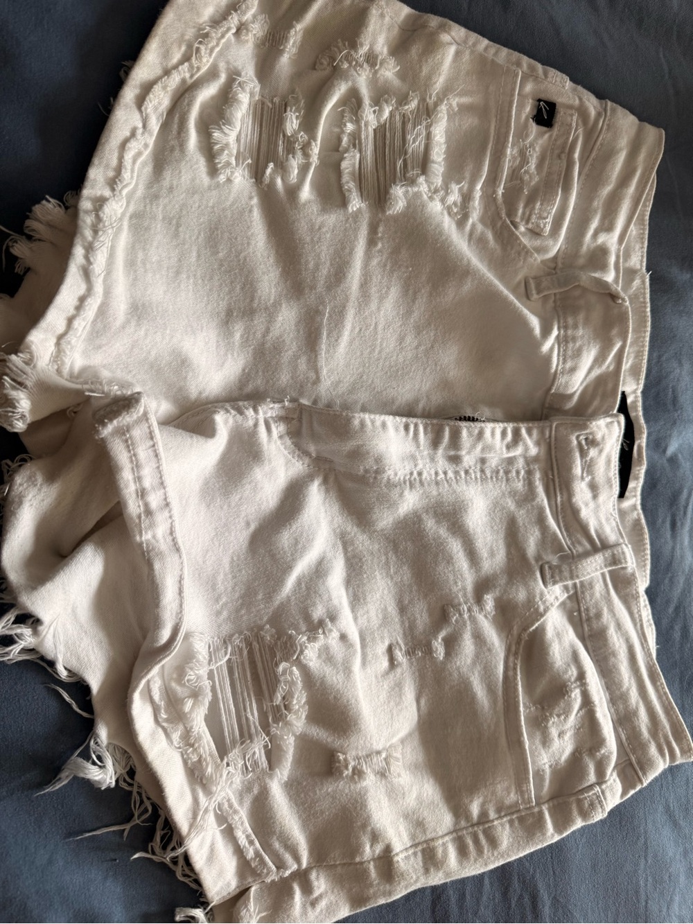 Distressed White Women’s Denim Shorts